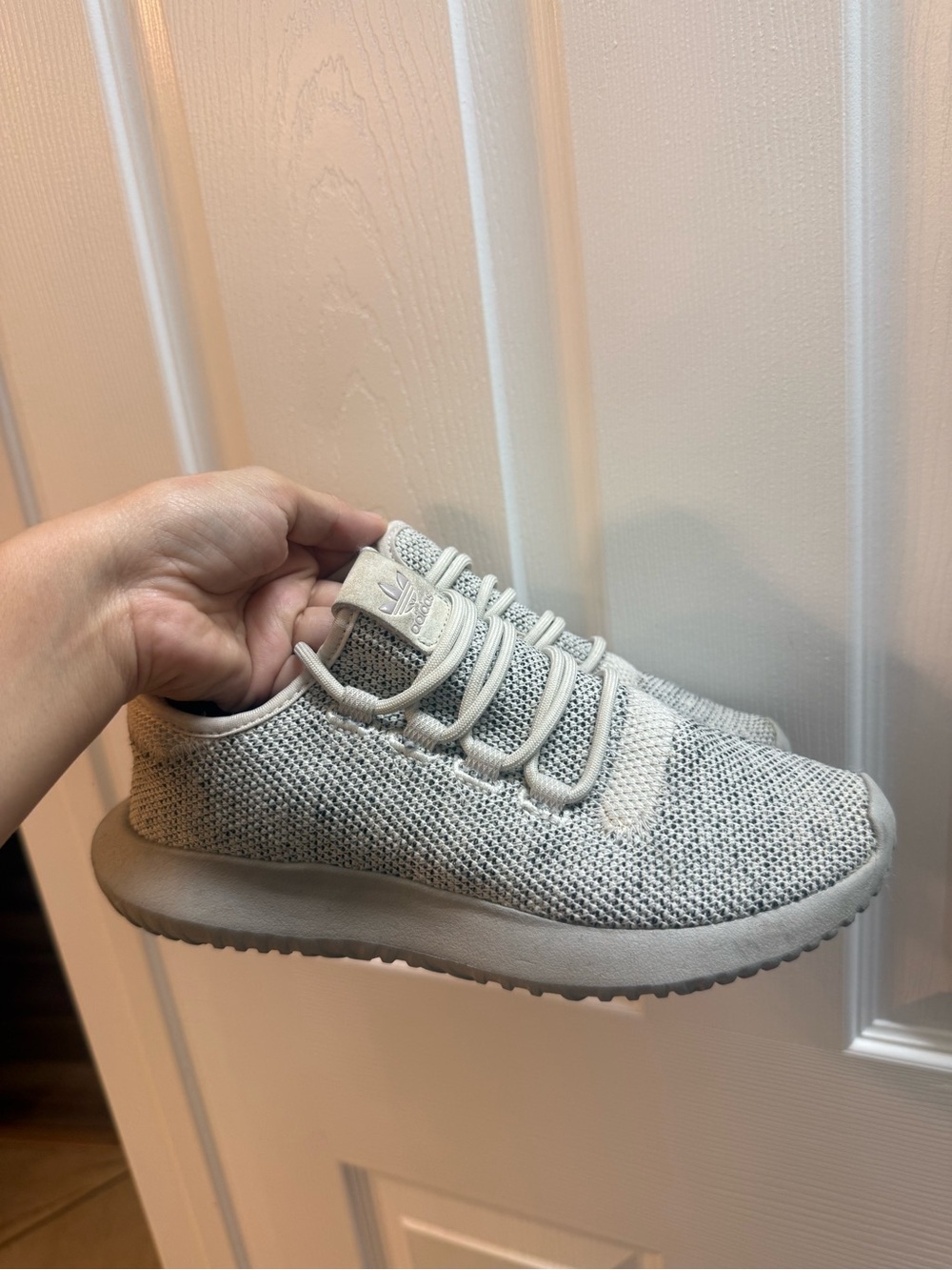 adidas Light Beige Knit Low-Top Sneakers